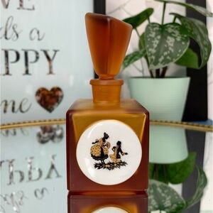#12 Vintage Austrian Amber Glass Perfume Bottle Limoge France Porcelain Portrait